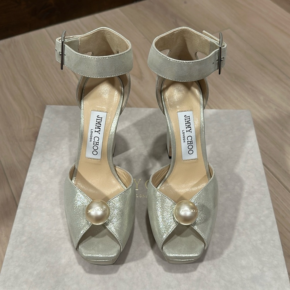 Jimmy Choo Socorie Ankle Strap Peep Toe Platform Sandal